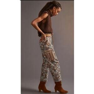 Anthropologie Paisley Corduroy  Barrel Pant Size 12 Pre-loved